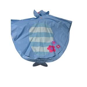 Stephen Joseph blue fish poncho with flowers euc one size 3-6ish used once euc